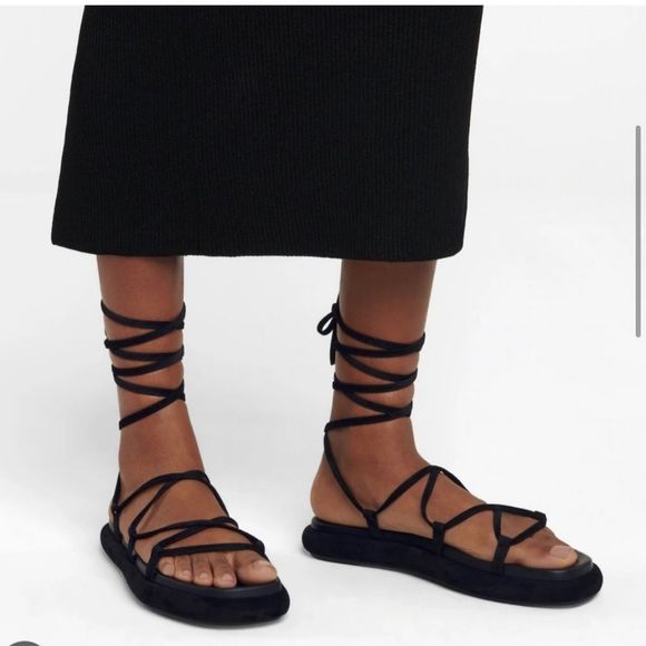 KHAITE Black Strappy Sandals - Picture 12 of 13